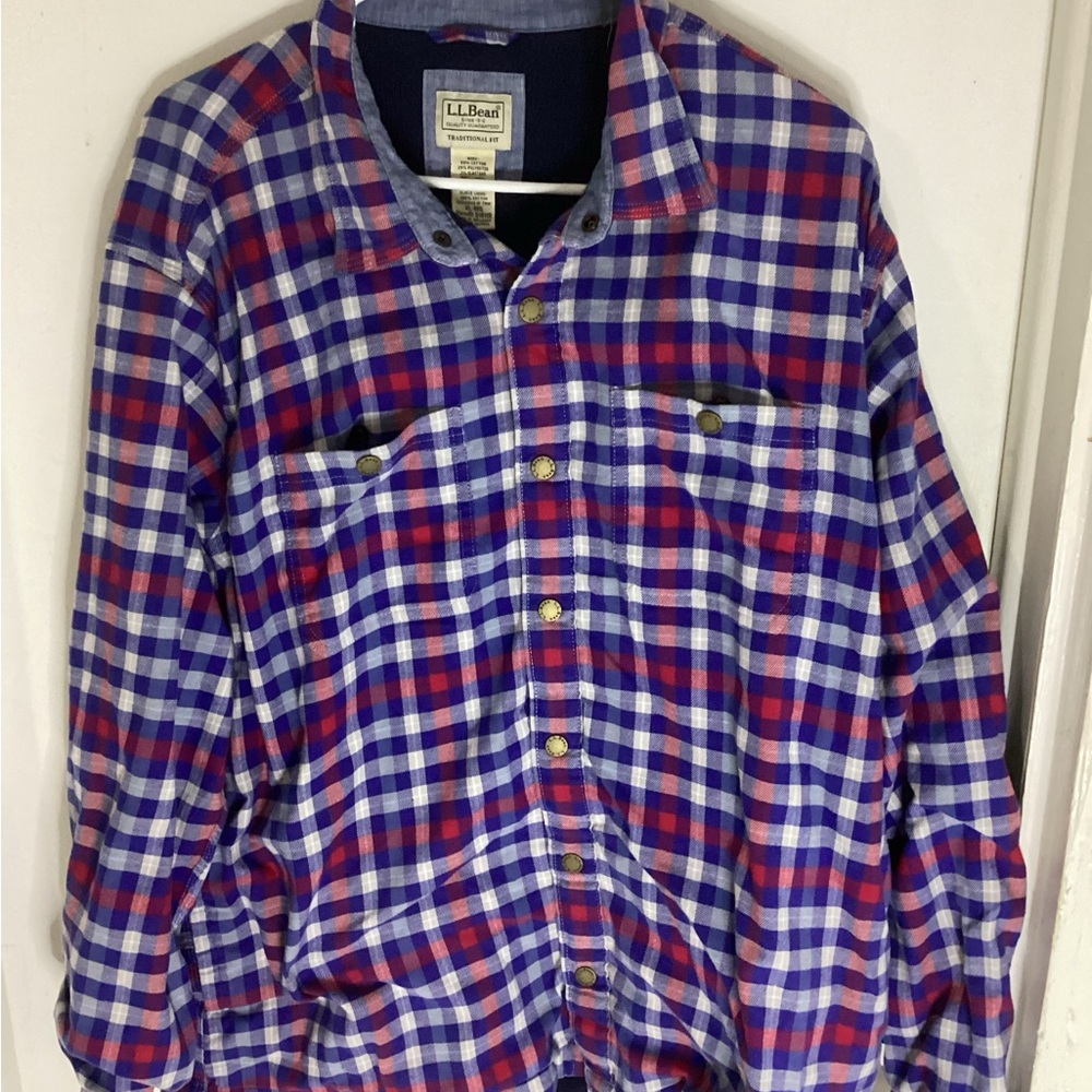 L.L. Bean Men's Bean Flex All Seasoned Flannel Waffled Lined Shirt Size XL